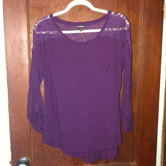 Express Purple Lace Top - Picture 1 of 3